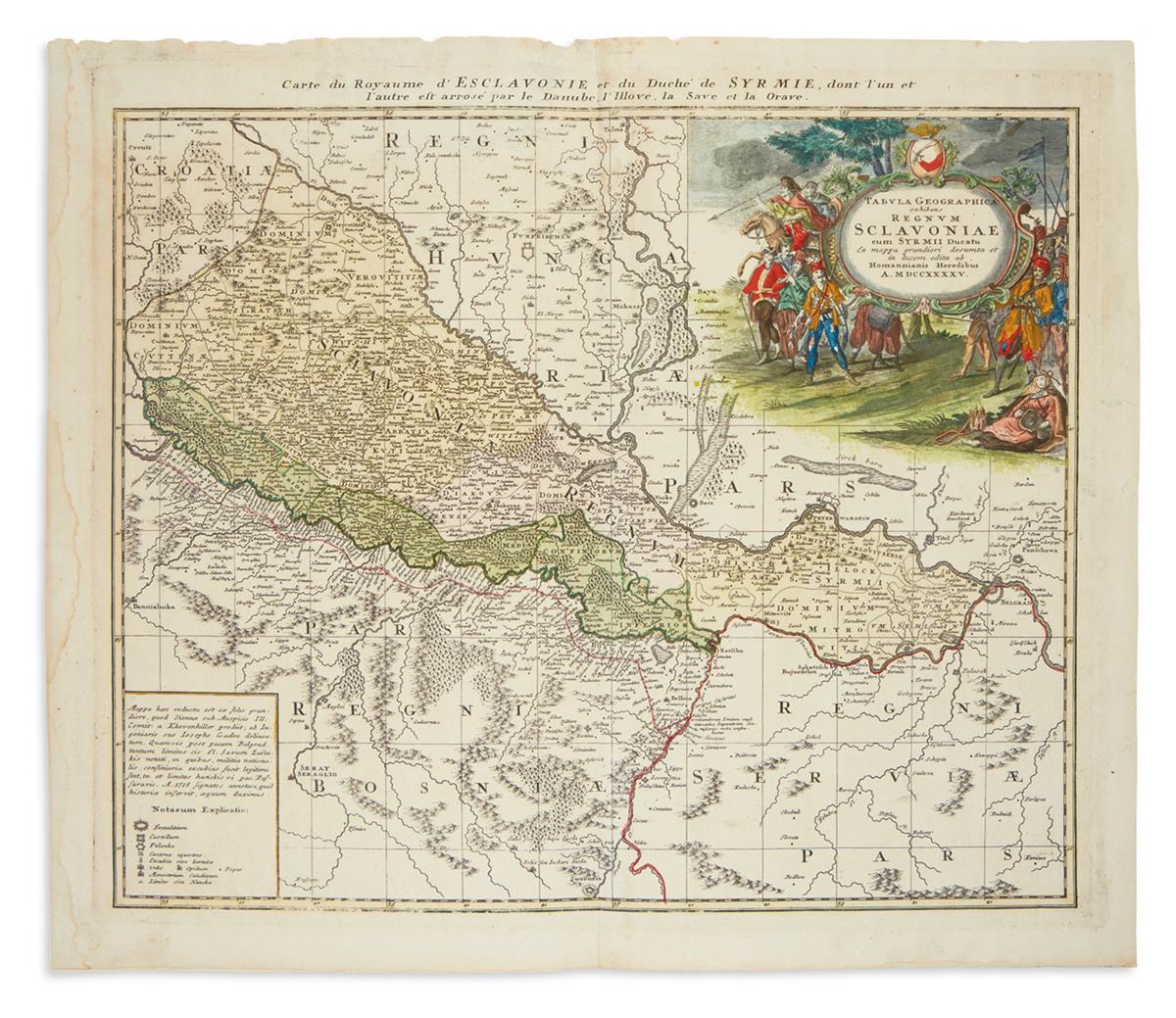 (CROATIA.) Homann Heirs. Tabula Geographica Exhibens Regnum Sclavoniae.